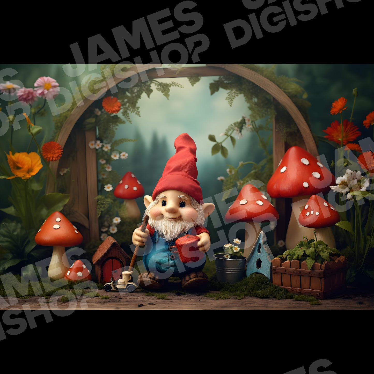 50 Christmas Garden Gnome Background Bundle