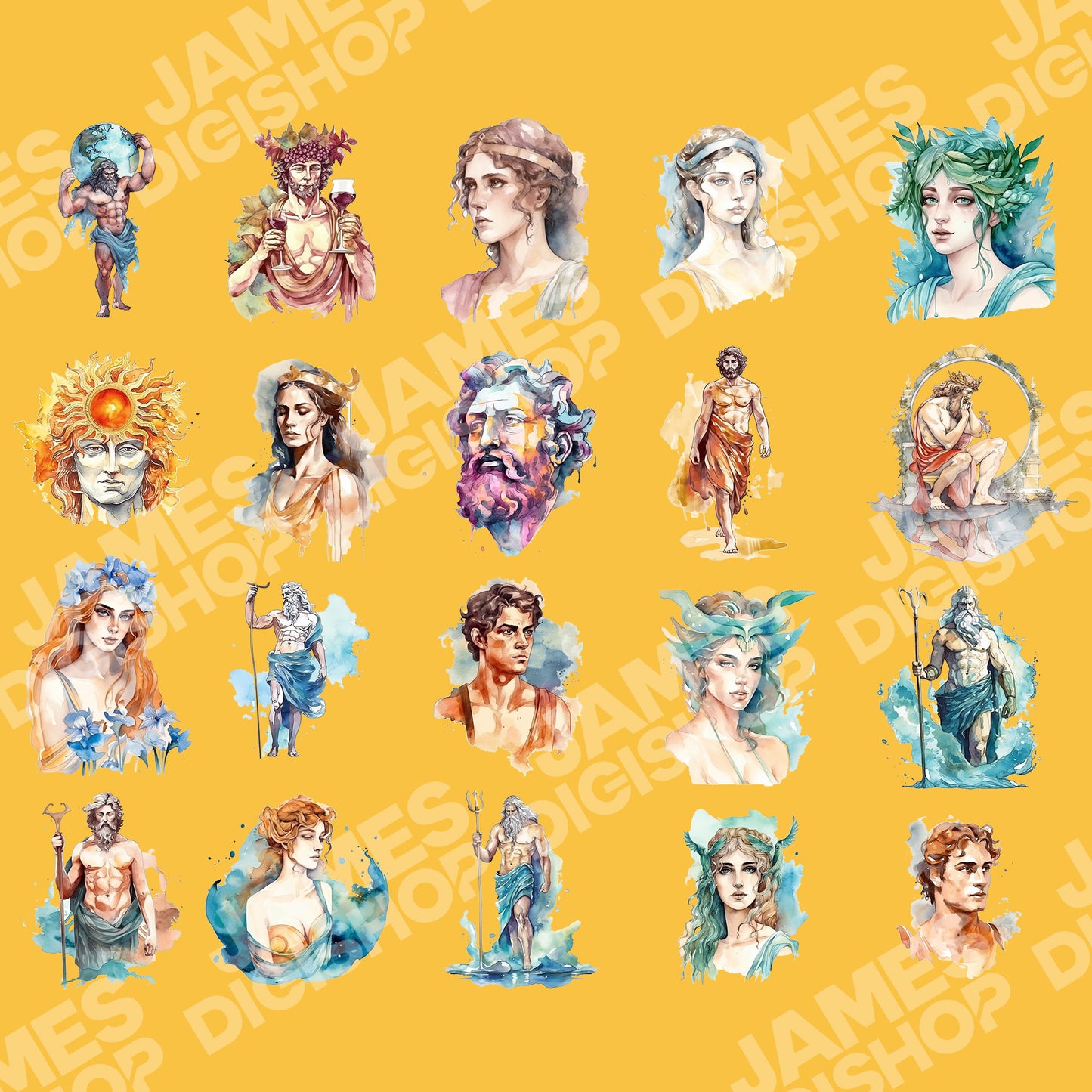 20 Greek Mythology Clipart Bundle Set 2