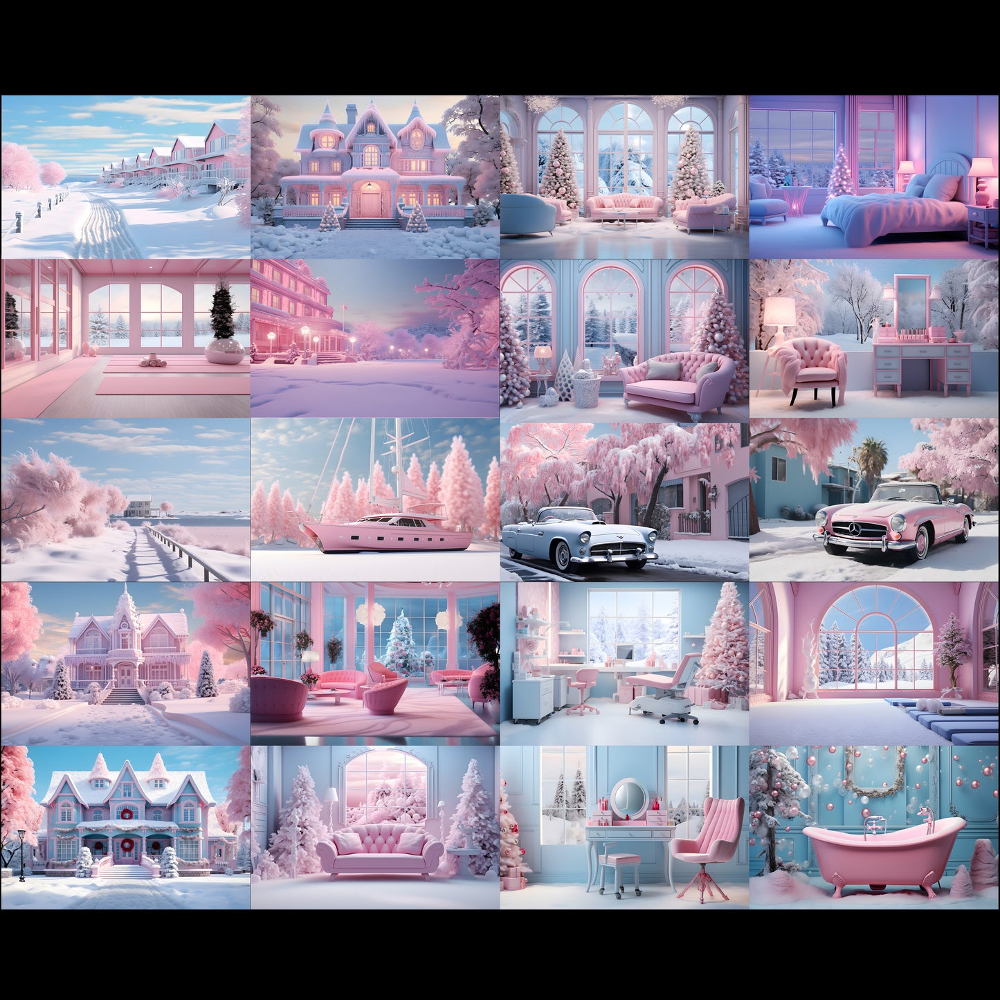 50 Pink Christmas Background Bundle