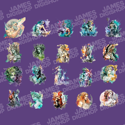 20 Greek Mythology Clipart Bundle Set 1