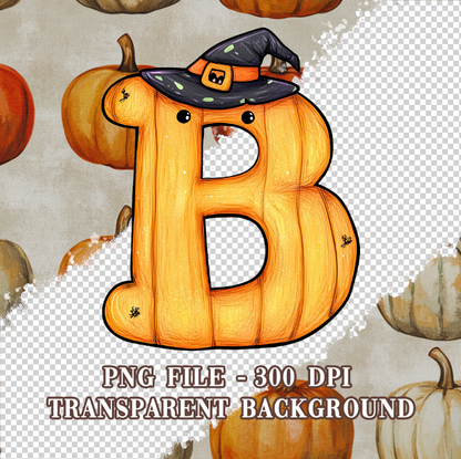 20 Halloween Pumpkin Alphabet Clipart Bundle