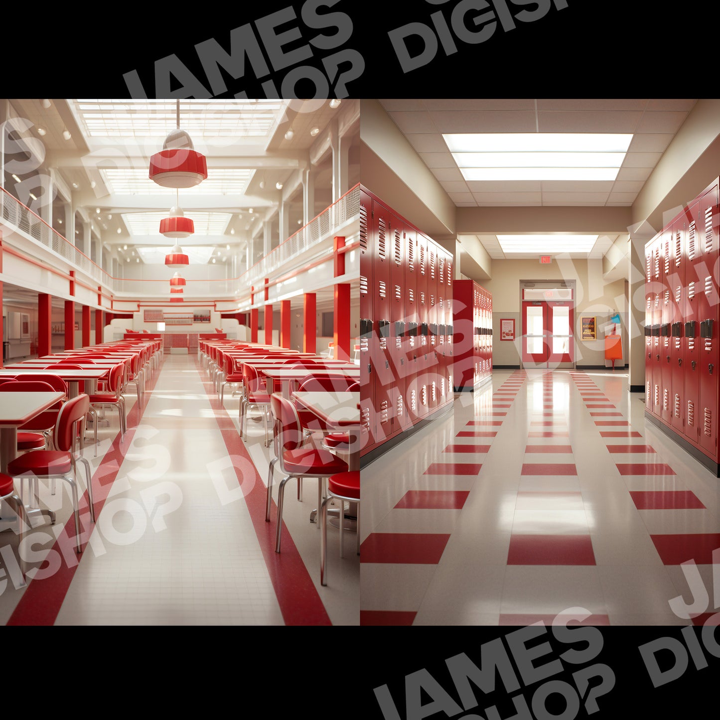 American Highschool Background Bundle Set1