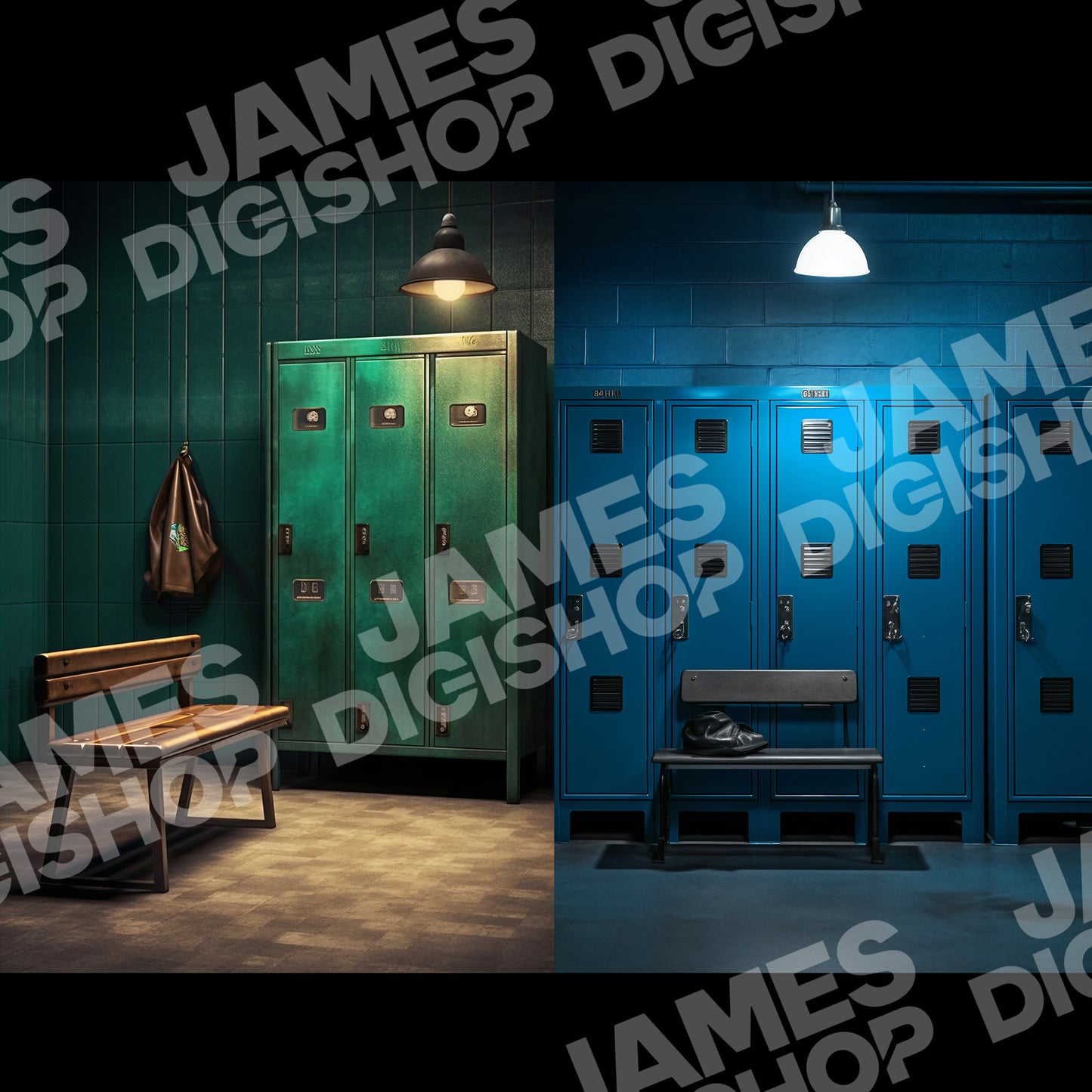 Sports Locker Room Background Bundle Set1